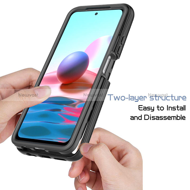 Silicone Transparent Frame Case Cover 360 Degrees ZJ4 for Xiaomi Redmi Note 10S 4G