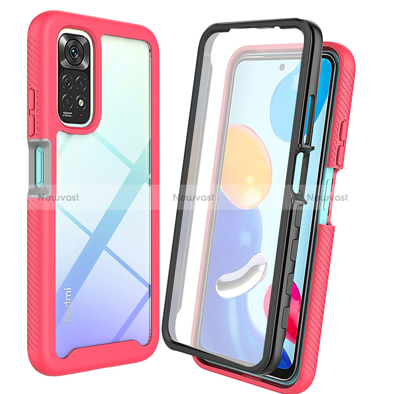 Silicone Transparent Frame Case Cover 360 Degrees ZJ4 for Xiaomi Redmi Note 11 4G (2022)