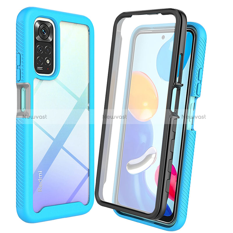 Silicone Transparent Frame Case Cover 360 Degrees ZJ4 for Xiaomi Redmi Note 11 4G (2022)