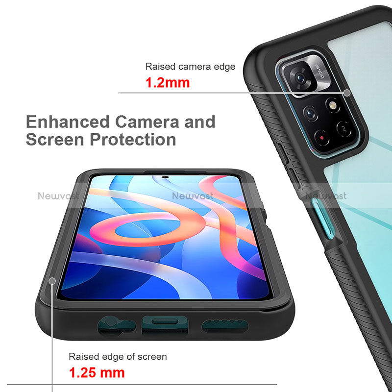 Silicone Transparent Frame Case Cover 360 Degrees ZJ4 for Xiaomi Redmi Note 11 5G
