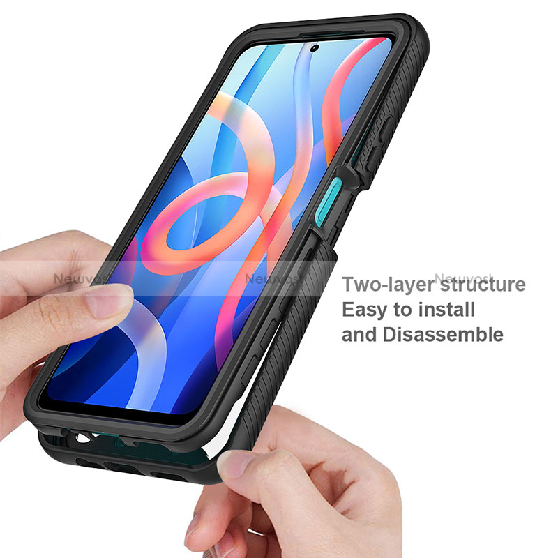 Silicone Transparent Frame Case Cover 360 Degrees ZJ4 for Xiaomi Redmi Note 11 5G