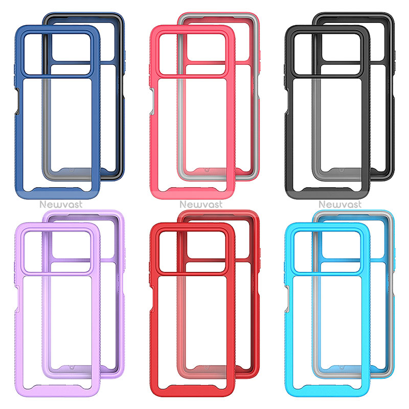 Silicone Transparent Frame Case Cover 360 Degrees ZJ4 for Xiaomi Redmi Note 11E Pro 5G