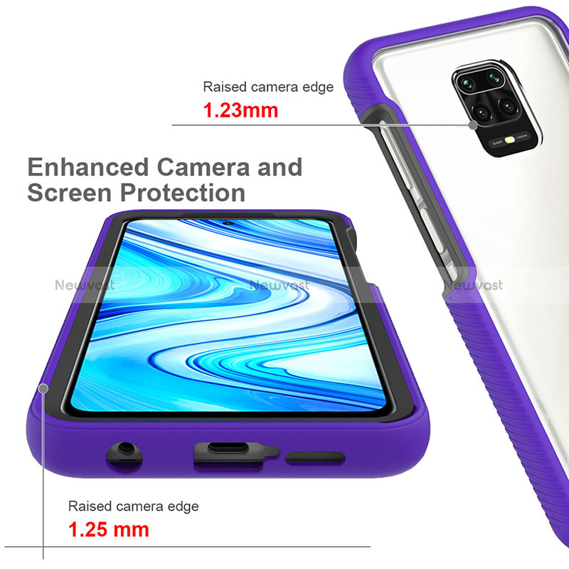 Silicone Transparent Frame Case Cover 360 Degrees ZJ4 for Xiaomi Redmi Note 9 Pro Max