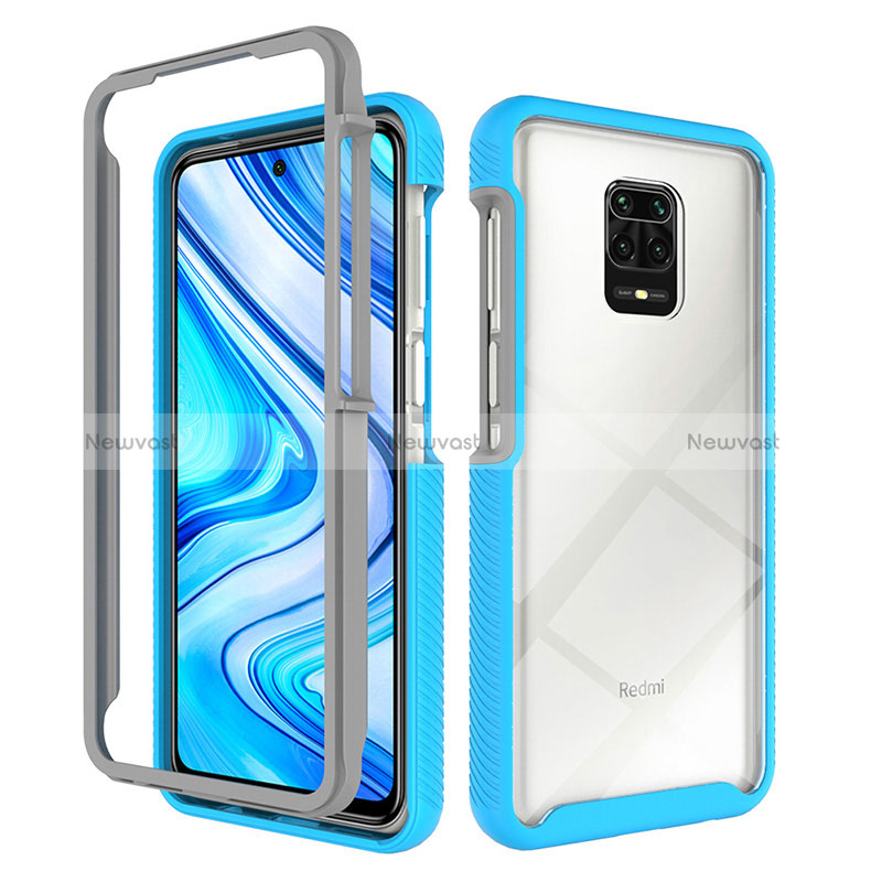 Silicone Transparent Frame Case Cover 360 Degrees ZJ4 for Xiaomi Redmi Note 9 Pro Max