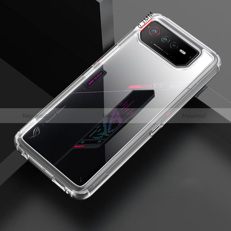 Silicone Transparent Frame Case Cover 360 Degrees ZJ5 for Asus ROG Phone 6