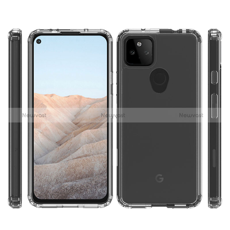 Silicone Transparent Frame Case Cover 360 Degrees ZJ5 for Google Pixel 5a 5G