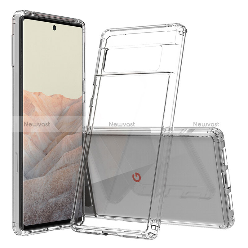 Silicone Transparent Frame Case Cover 360 Degrees ZJ5 for Google Pixel 6 Pro 5G