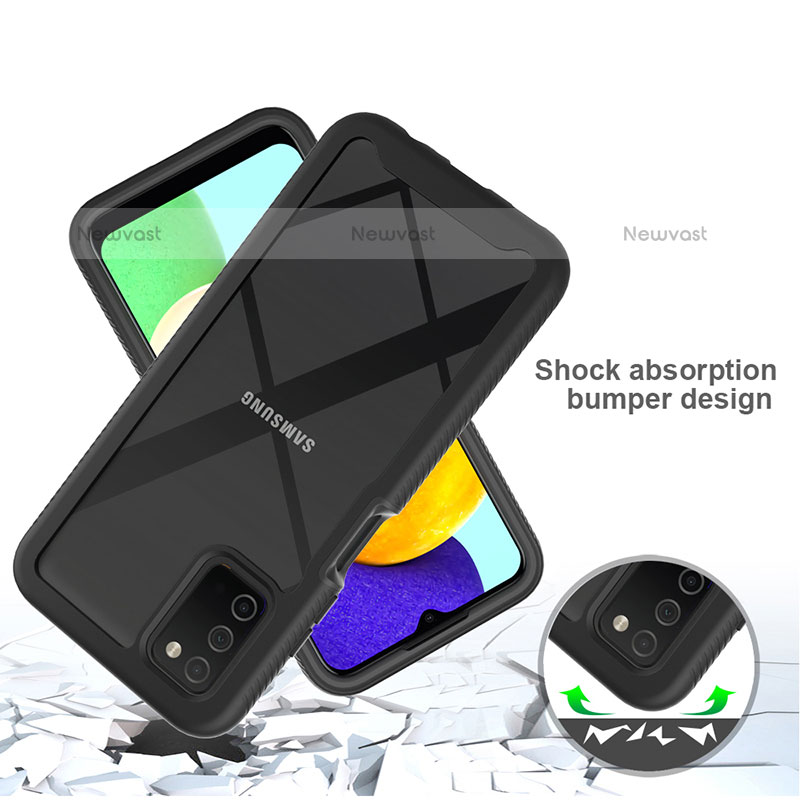 Silicone Transparent Frame Case Cover 360 Degrees ZJ5 for Samsung Galaxy A02s