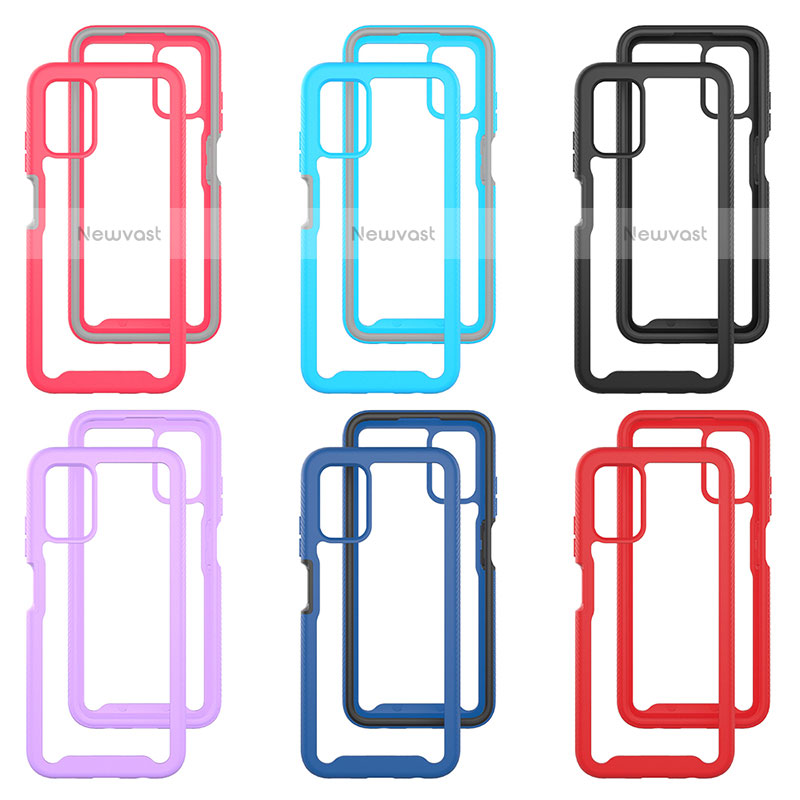 Silicone Transparent Frame Case Cover 360 Degrees ZJ5 for Samsung Galaxy A02s