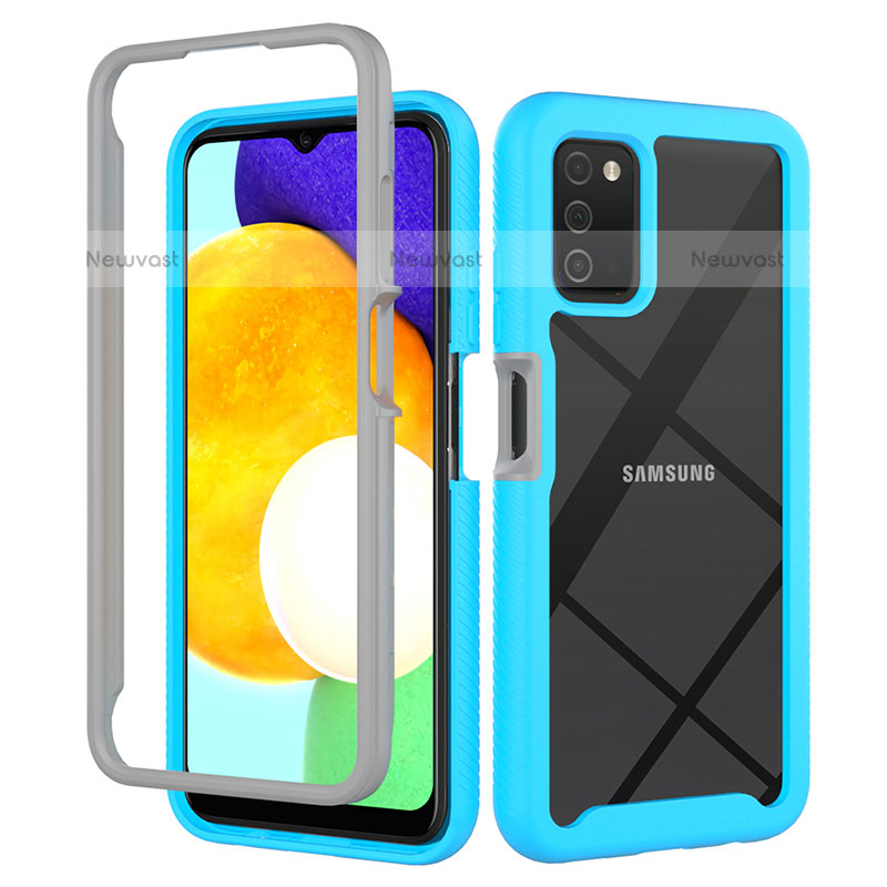 Silicone Transparent Frame Case Cover 360 Degrees ZJ5 for Samsung Galaxy A02s