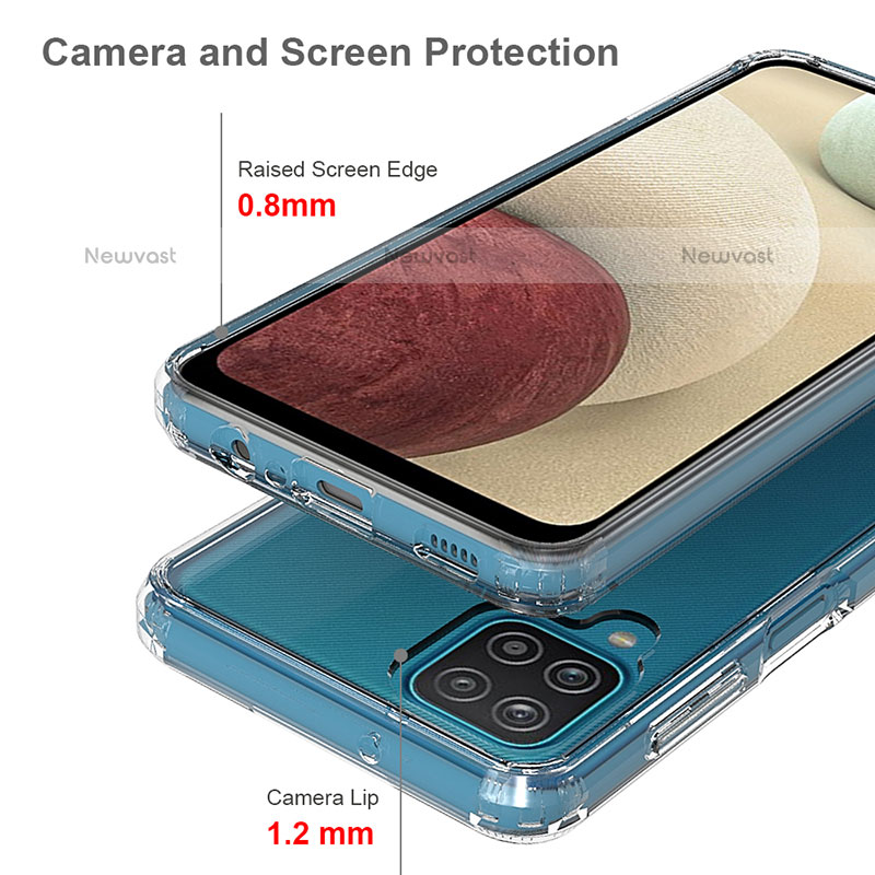 Silicone Transparent Frame Case Cover 360 Degrees ZJ5 for Samsung Galaxy A12