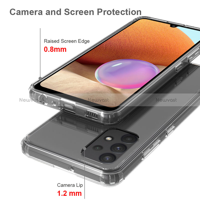 Silicone Transparent Frame Case Cover 360 Degrees ZJ5 for Samsung Galaxy A32 4G