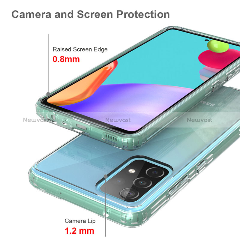 Silicone Transparent Frame Case Cover 360 Degrees ZJ5 for Samsung Galaxy A52 4G