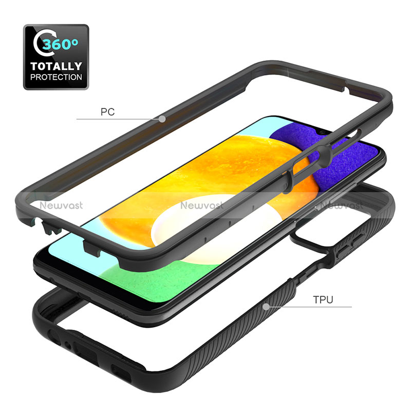 Silicone Transparent Frame Case Cover 360 Degrees ZJ5 for Samsung Galaxy F02S SM-E025F