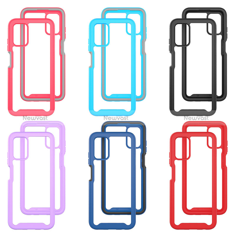 Silicone Transparent Frame Case Cover 360 Degrees ZJ5 for Samsung Galaxy M02s