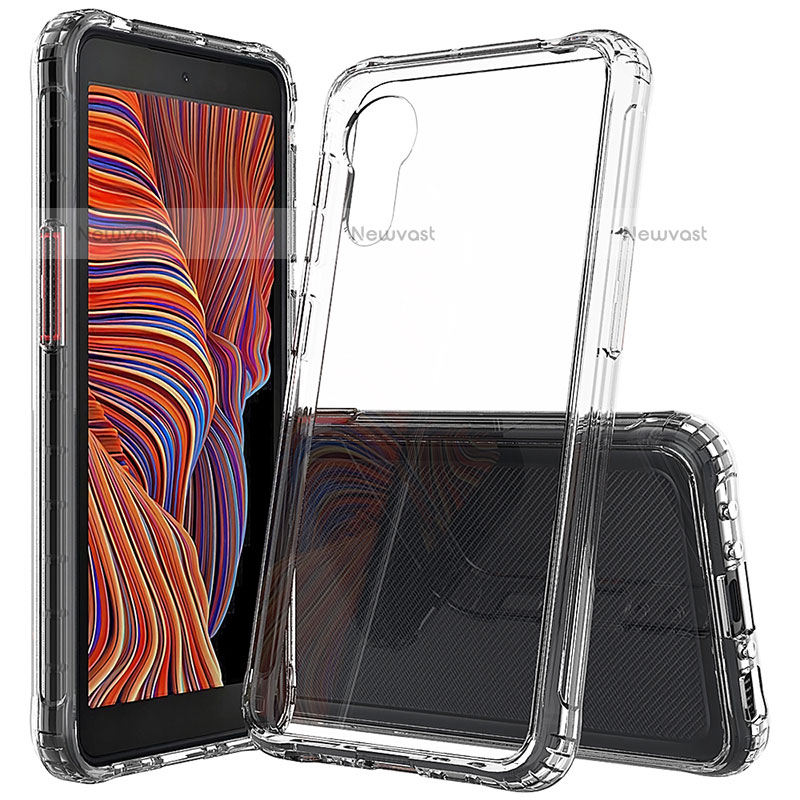 Silicone Transparent Frame Case Cover 360 Degrees ZJ5 for Samsung Galaxy XCover 5 SM-G525F Clear