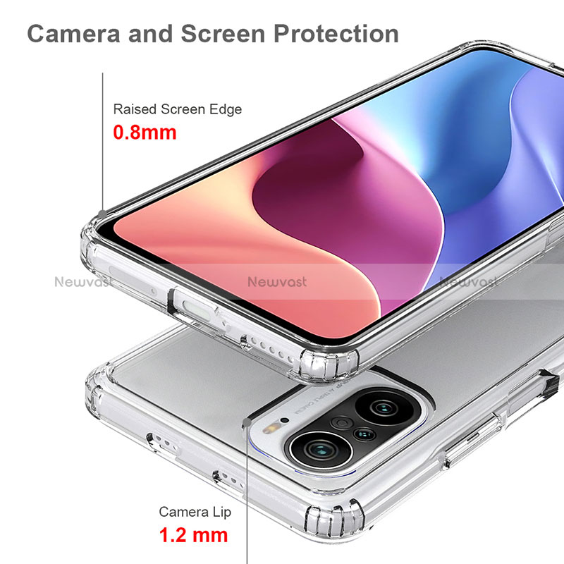Silicone Transparent Frame Case Cover 360 Degrees ZJ5 for Xiaomi Poco F3 5G
