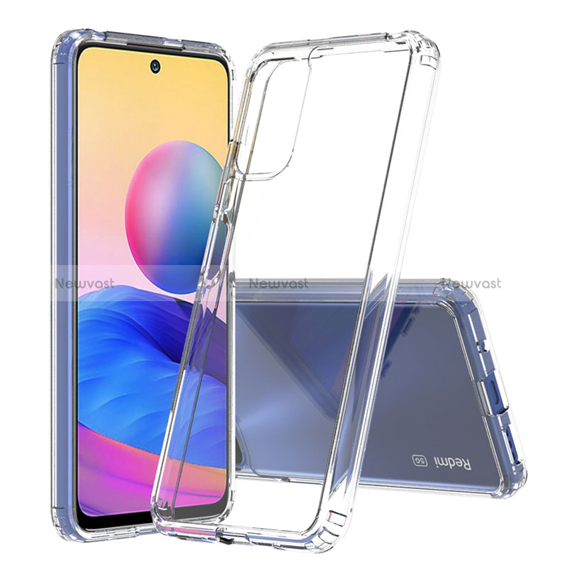 Silicone Transparent Frame Case Cover 360 Degrees ZJ5 for Xiaomi POCO M3 Pro 5G Clear