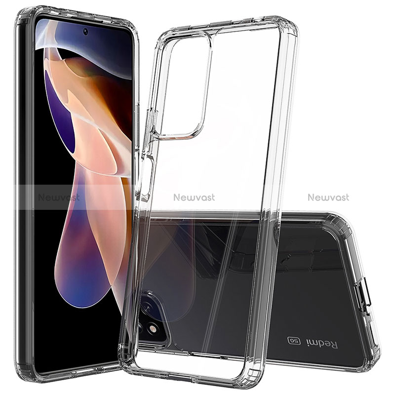 Silicone Transparent Frame Case Cover 360 Degrees ZJ5 for Xiaomi Poco X4 NFC Clear