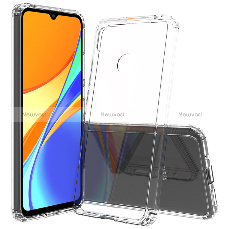 Silicone Transparent Frame Case Cover 360 Degrees ZJ5 for Xiaomi Redmi 9C Clear