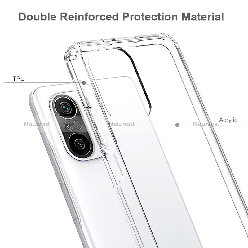 Silicone Transparent Frame Case Cover 360 Degrees ZJ5 for Xiaomi Redmi K40 Pro 5G