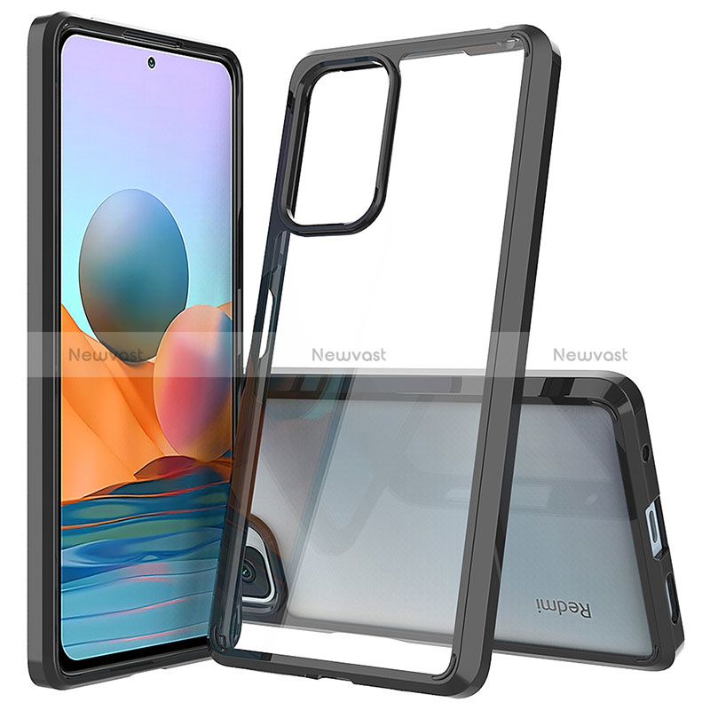 Silicone Transparent Frame Case Cover 360 Degrees ZJ5 for Xiaomi Redmi Note 10 Pro 4G