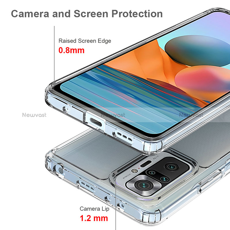 Silicone Transparent Frame Case Cover 360 Degrees ZJ5 for Xiaomi Redmi Note 10 Pro 4G
