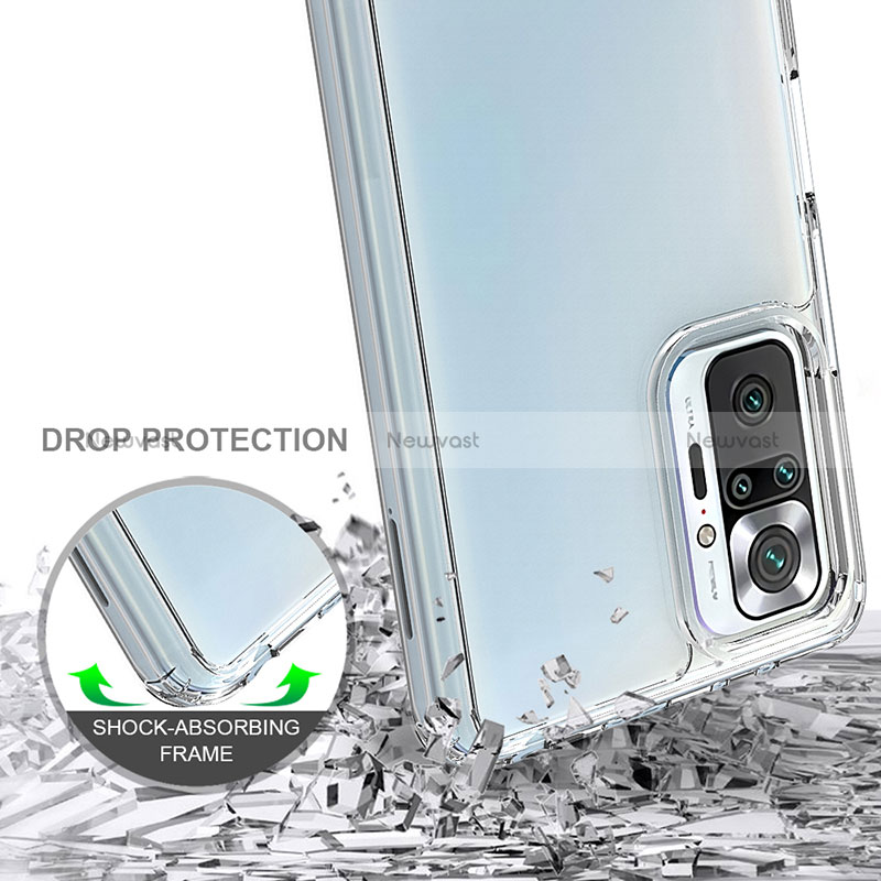 Silicone Transparent Frame Case Cover 360 Degrees ZJ5 for Xiaomi Redmi Note 10 Pro 4G