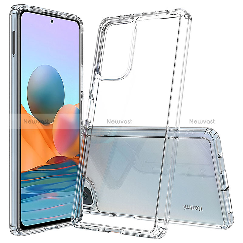 Silicone Transparent Frame Case Cover 360 Degrees ZJ5 for Xiaomi Redmi Note 10 Pro Max Clear