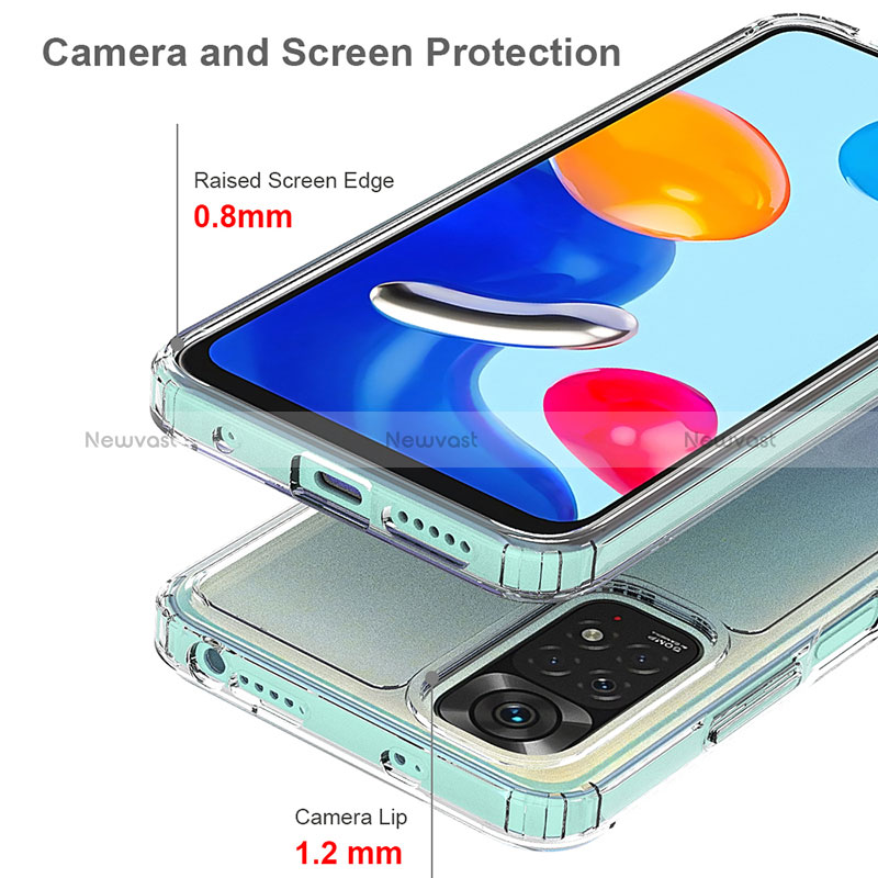 Silicone Transparent Frame Case Cover 360 Degrees ZJ5 for Xiaomi Redmi Note 11 4G (2022)