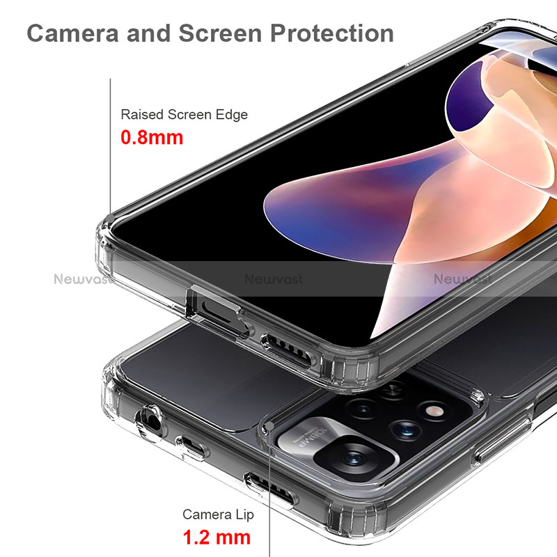 Silicone Transparent Frame Case Cover 360 Degrees ZJ5 for Xiaomi Redmi Note 11 Pro+ Plus 5G