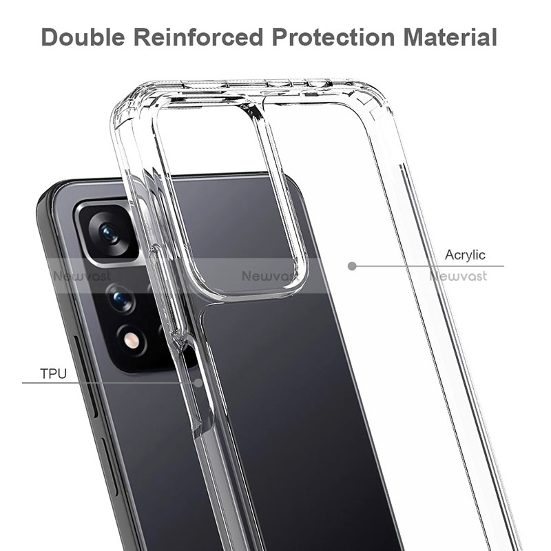 Silicone Transparent Frame Case Cover 360 Degrees ZJ5 for Xiaomi Redmi Note 11 Pro+ Plus 5G
