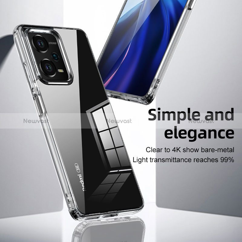 Silicone Transparent Frame Case Cover 360 Degrees ZJ5 for Xiaomi Redmi Note 12 Explorer