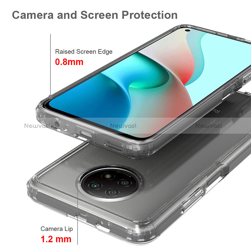 Silicone Transparent Frame Case Cover 360 Degrees ZJ5 for Xiaomi Redmi Note 9T 5G