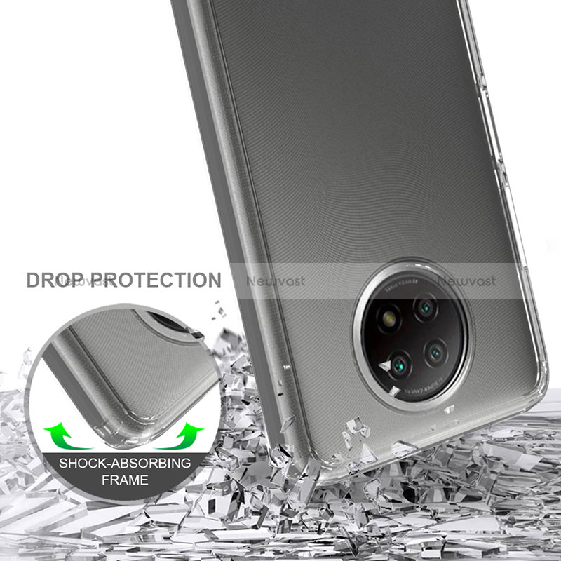 Silicone Transparent Frame Case Cover 360 Degrees ZJ5 for Xiaomi Redmi Note 9T 5G