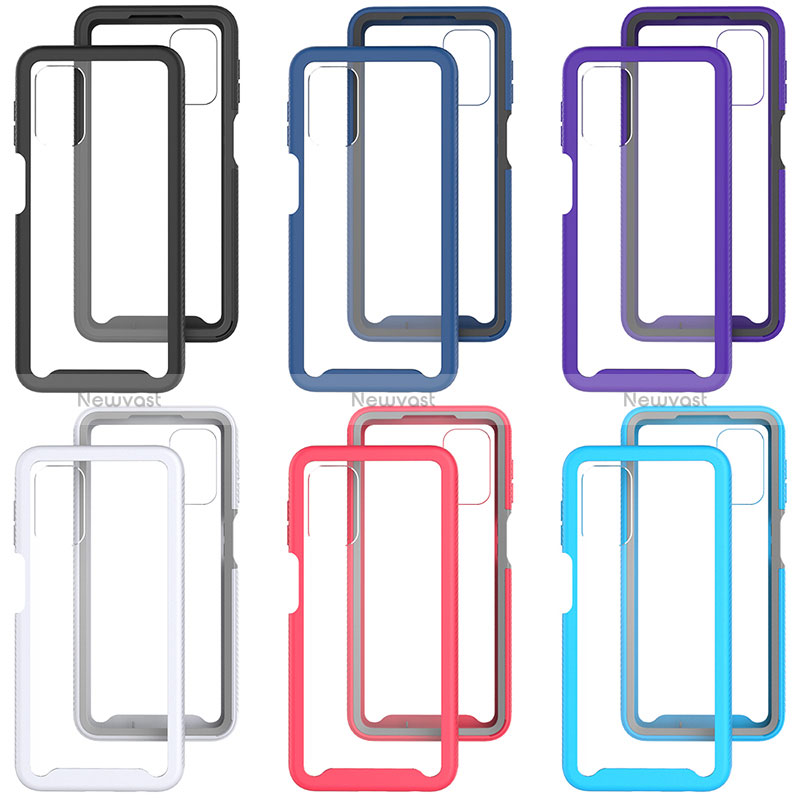 Silicone Transparent Frame Case Cover 360 Degrees ZJ6 for Samsung Galaxy A32 4G