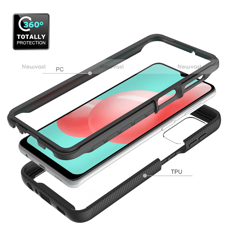 Silicone Transparent Frame Case Cover 360 Degrees ZJ6 for Samsung Galaxy M32 5G