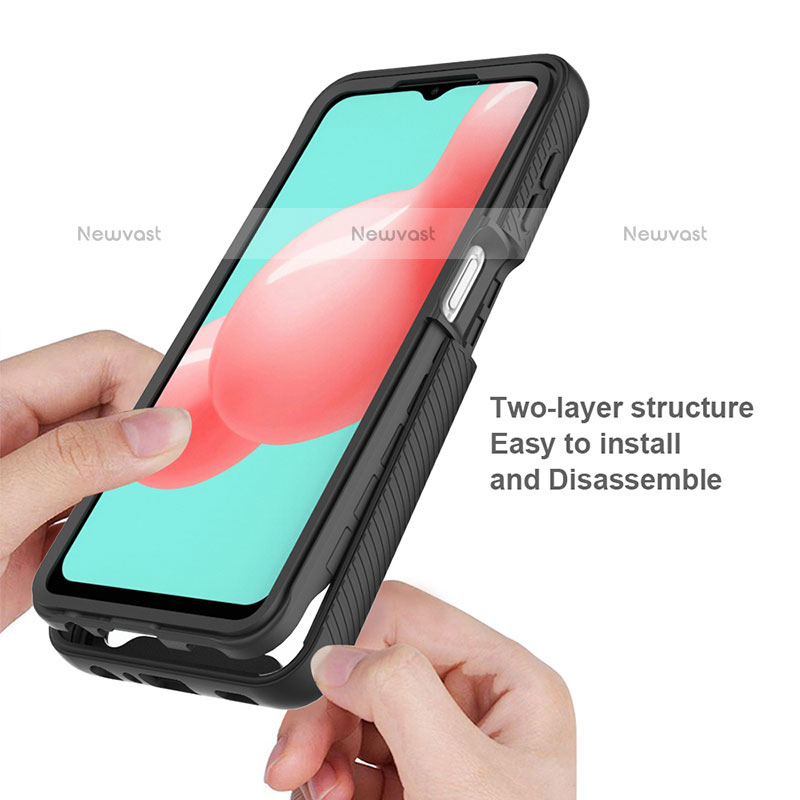 Silicone Transparent Frame Case Cover 360 Degrees ZJ6 for Samsung Galaxy M32 5G