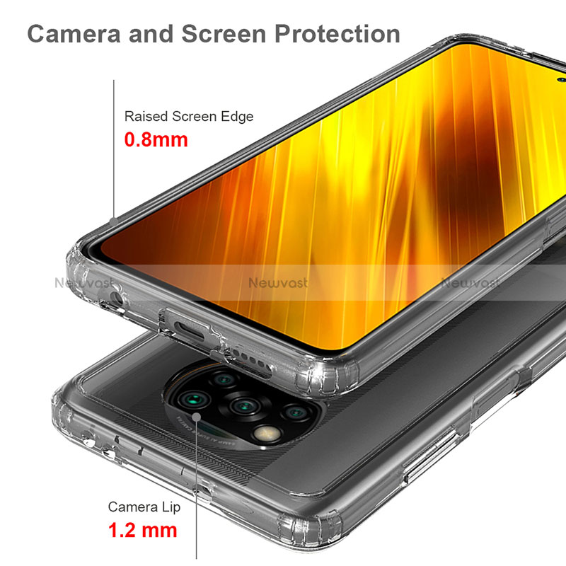 Silicone Transparent Frame Case Cover 360 Degrees ZJ6 for Xiaomi Poco X3 Pro