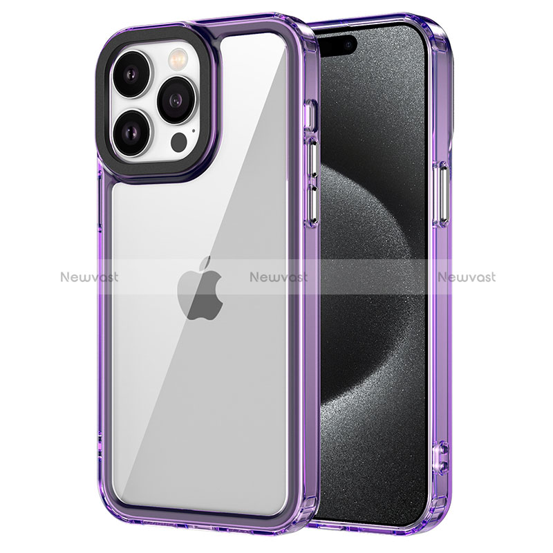 Silicone Transparent Frame Case Cover AC1 for Apple iPhone 13 Pro Max