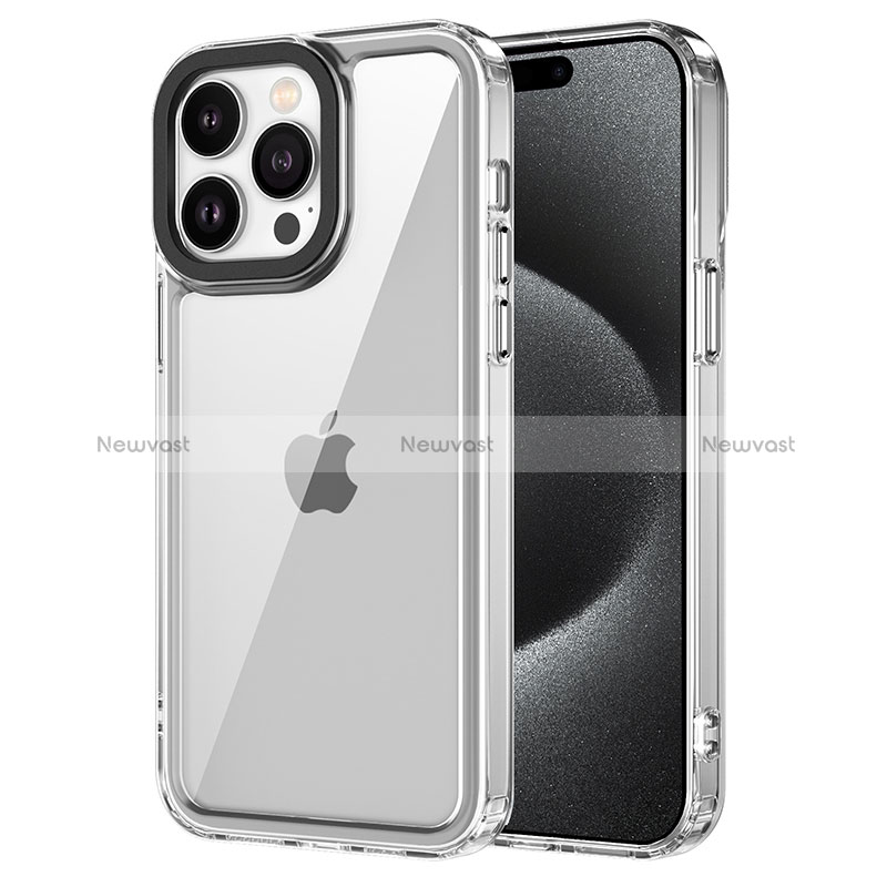 Silicone Transparent Frame Case Cover AC1 for Apple iPhone 14 Pro Max