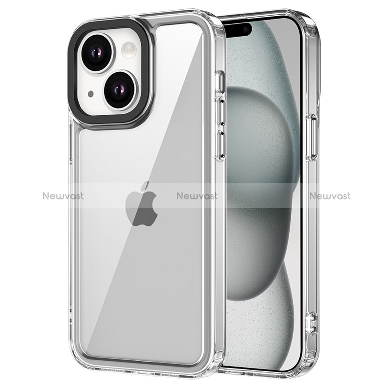 Silicone Transparent Frame Case Cover AC1 for Apple iPhone 15