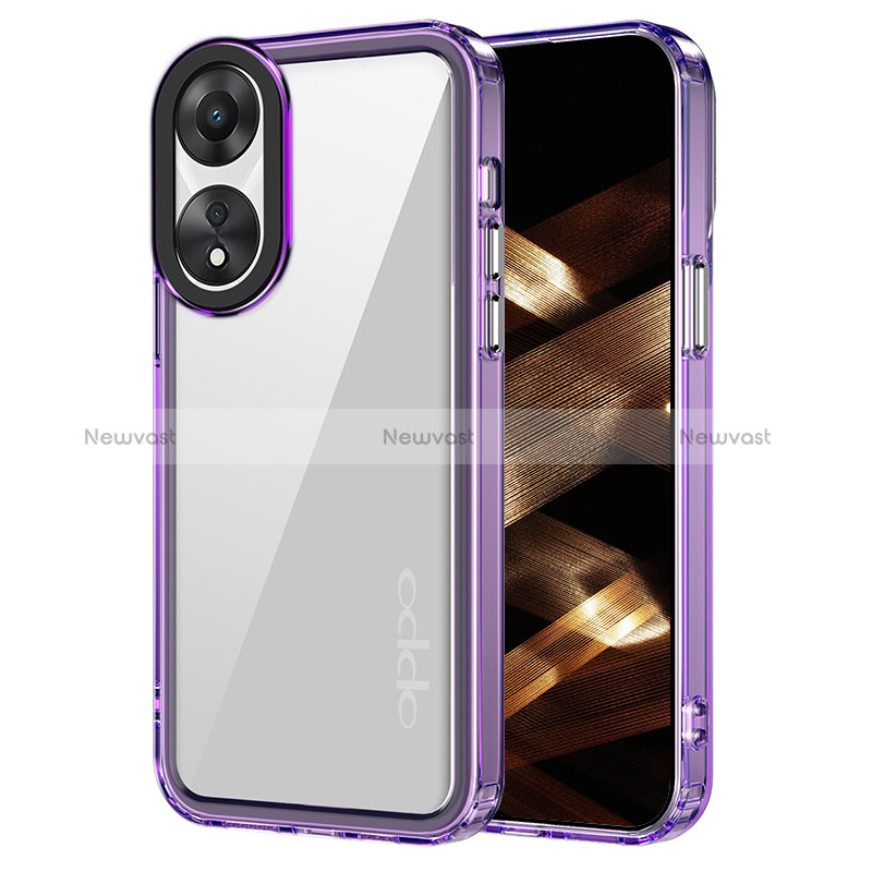 Silicone Transparent Frame Case Cover AC1 for Oppo A18