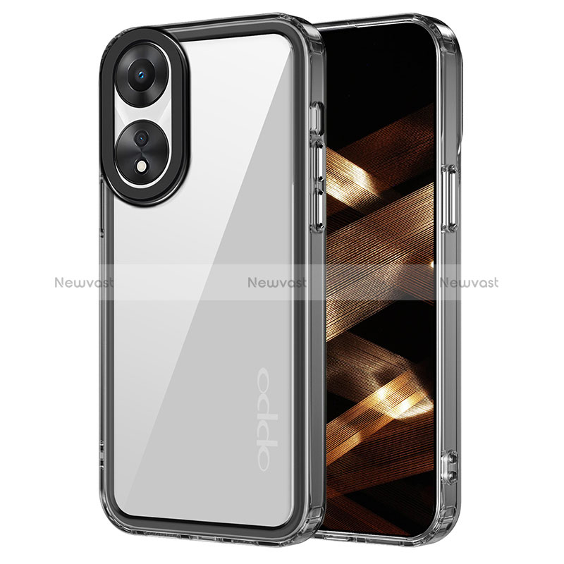 Silicone Transparent Frame Case Cover AC1 for Oppo A78 4G