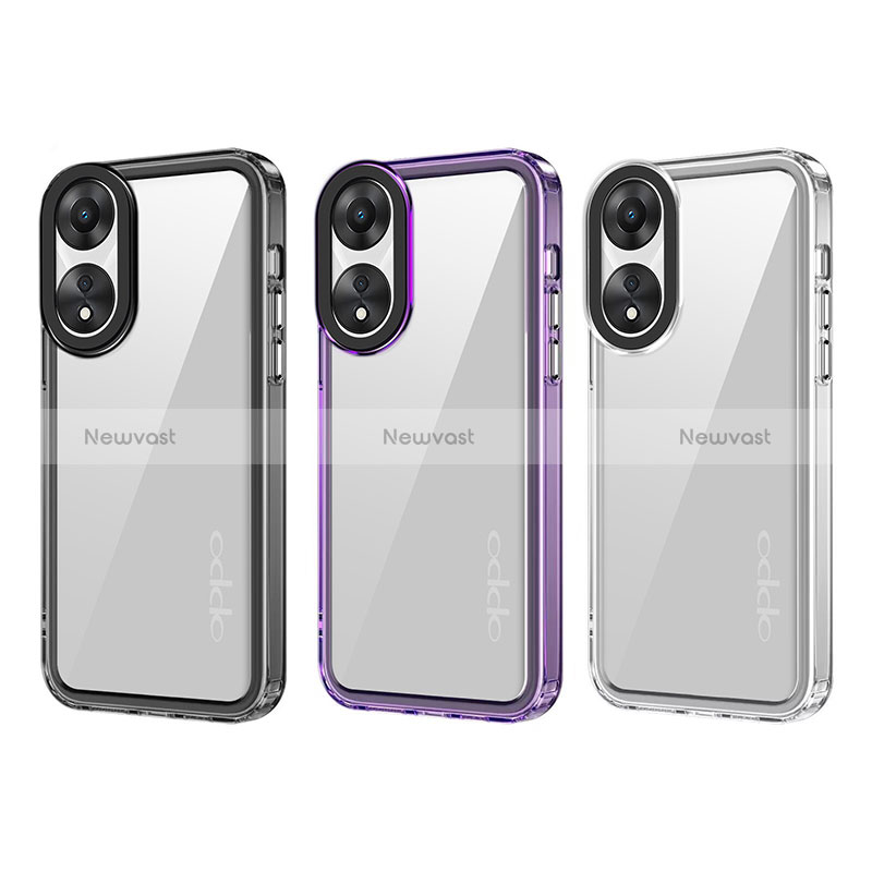 Silicone Transparent Frame Case Cover AC1 for Oppo A78 4G