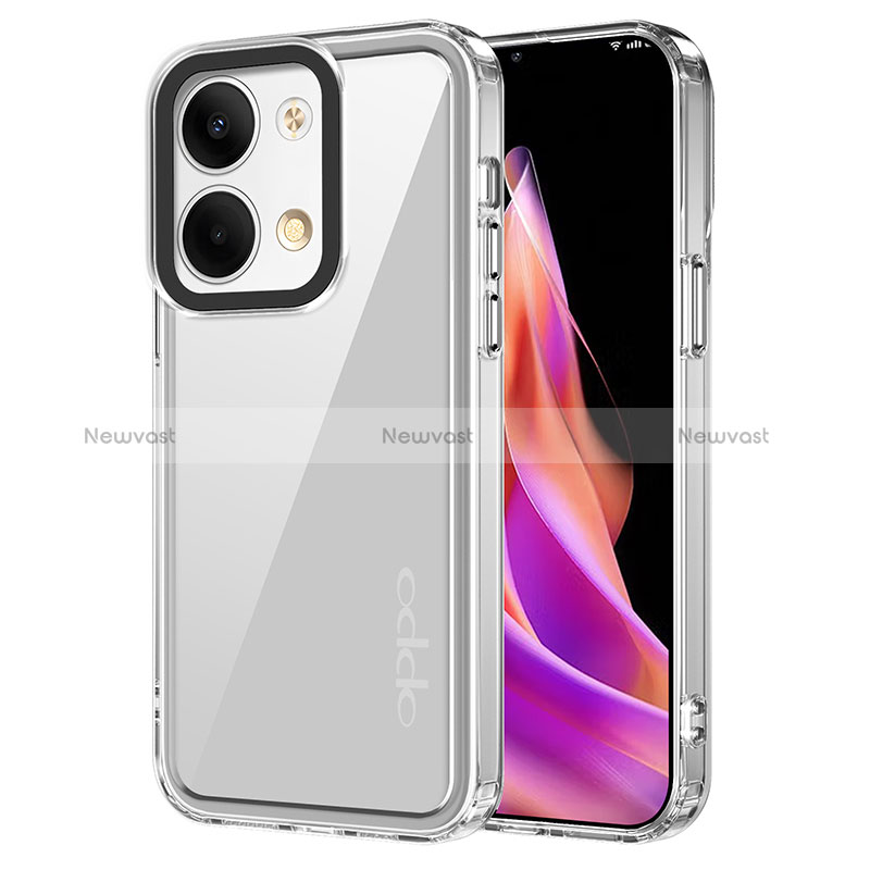 Silicone Transparent Frame Case Cover AC1 for Oppo Reno9 5G