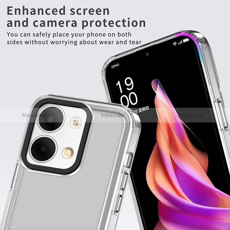 Silicone Transparent Frame Case Cover AC1 for Oppo Reno9 5G