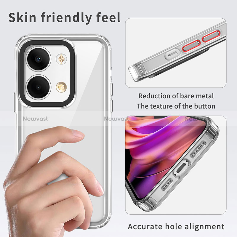 Silicone Transparent Frame Case Cover AC1 for Oppo Reno9 5G