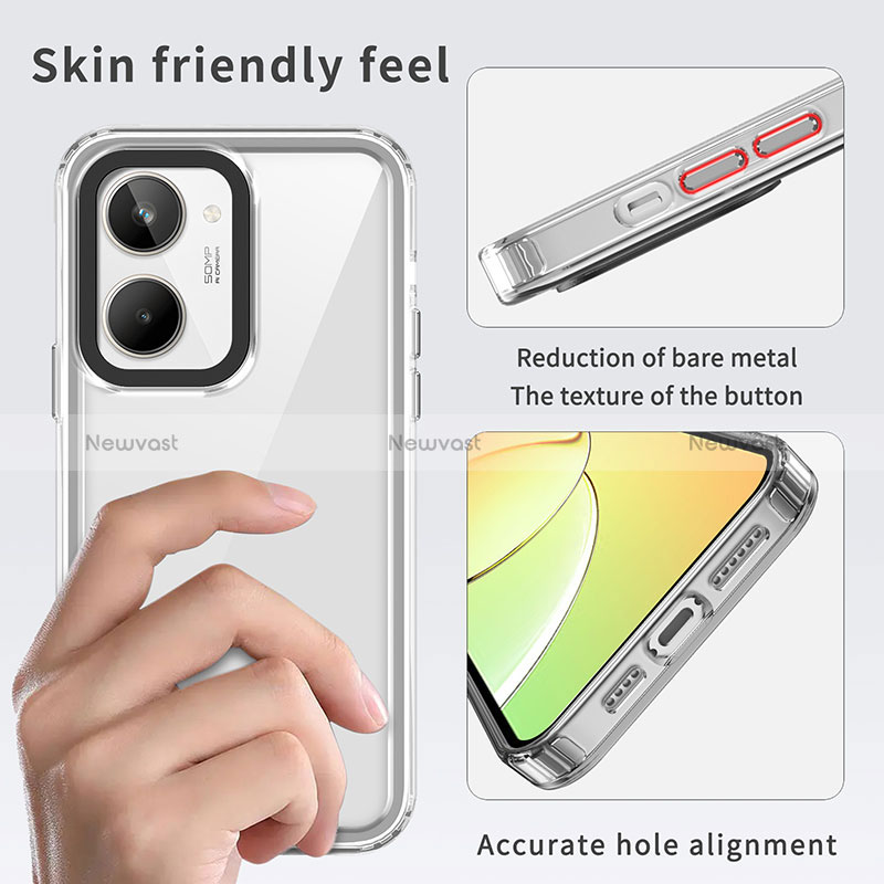 Silicone Transparent Frame Case Cover AC1 for Realme 10 4G