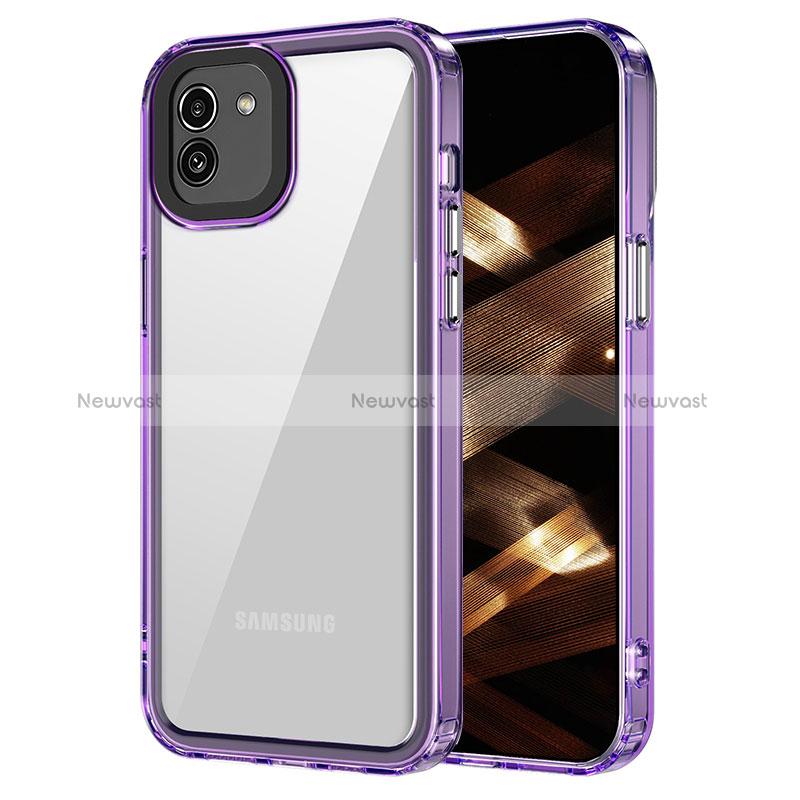 Silicone Transparent Frame Case Cover AC1 for Samsung Galaxy A03
